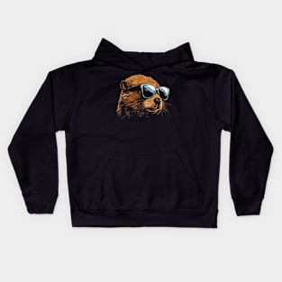 Beaver Sunglasses Kids Hoodie